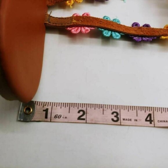 Womens Flat Sandal Brown Multicolor Floral 9.5 New - Picture 6 of 9
